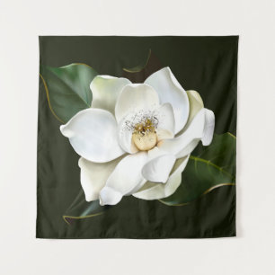 Tapete De Parede Lado a fundo verde da Magnolia Branca