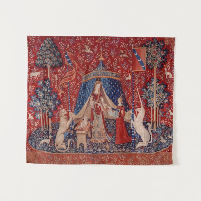 Tapete De Parede Lady and Unicorn Medieval Tapestry Desire (Frente (Horizontal))