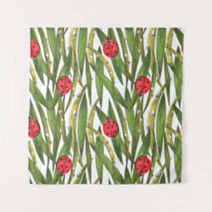 Tapete De Parede Ladybugs: padrão aquarela de fundo da margarida.