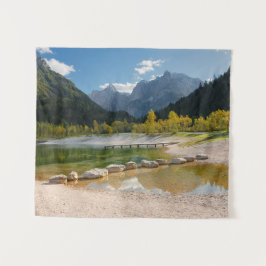 Tapete De Parede Lago Jasna nos Alpes eslovenos no outono