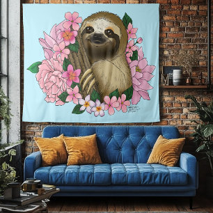 Tapete De Parede Lama e Flores