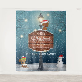 Tapete De Parede Lâmpada do campo de madeira posta animais bonitos 