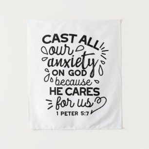 Tapete De Parede Lance Toda a Sua Ansiedade – 1 Pedro 5:7 Versículo