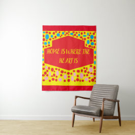 Tapete De Parede Lar é onde o coração é vermelho com azul verde