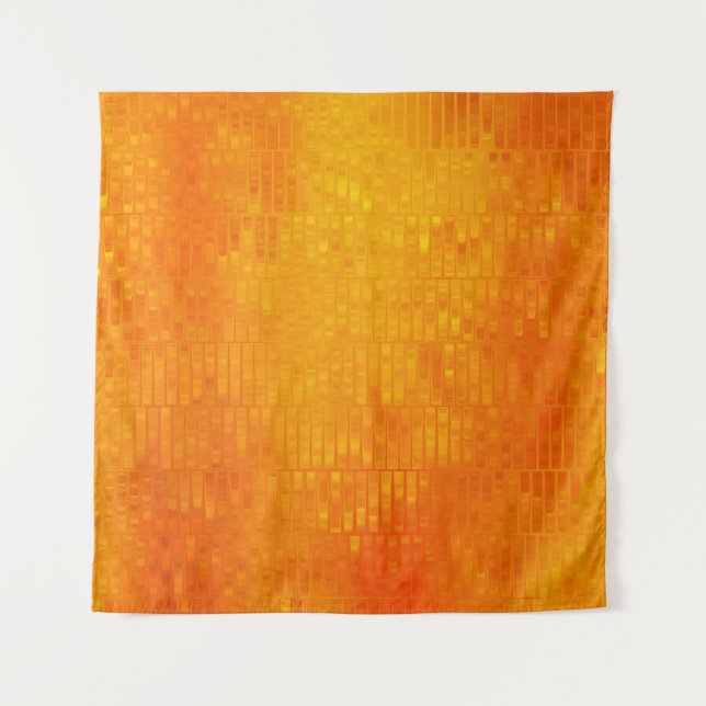 Tapete De Parede Laranja abstrato Mosaico: Brilho (Frente)