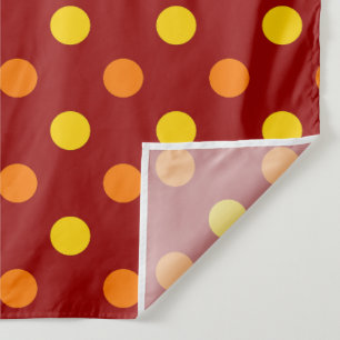 Tapete De Parede Laranja e Amarelo Bolinhas em Vermelho