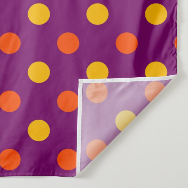 Tapete De Parede Laranja e Amarelo Bolinhas Roxas  (Detalhe)