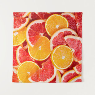 Tapete De Parede Laranja fresco madura e fundo de toranja