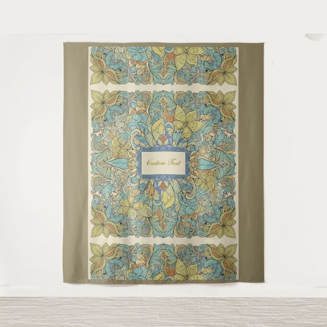 Tapete De Parede Large Intricate Floral Wall Tapestry (Frente)