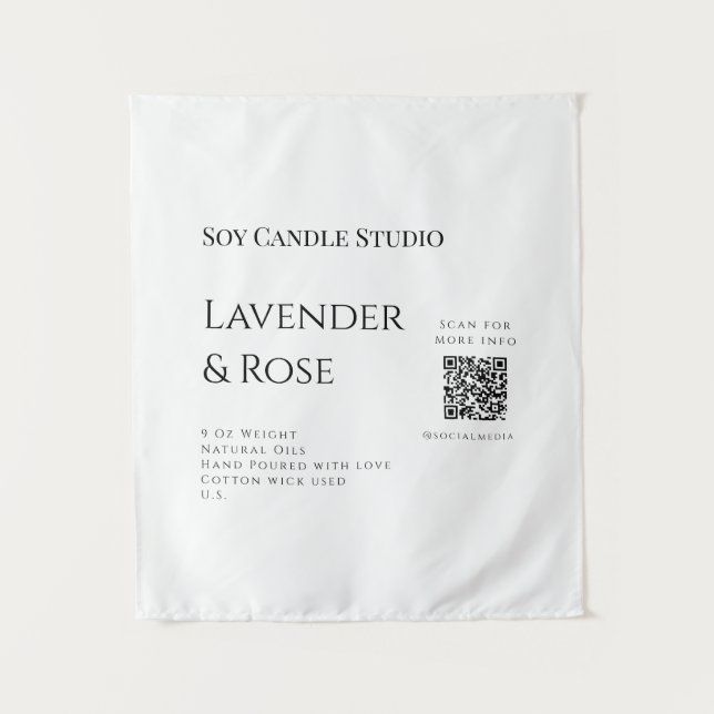 Tapete De Parede Lavanda soy candela com rosa adicione q r código t (Frente)