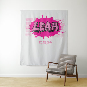 Tapete De Parede Leah seu nome de Grafite Backdrop Photo-Op
