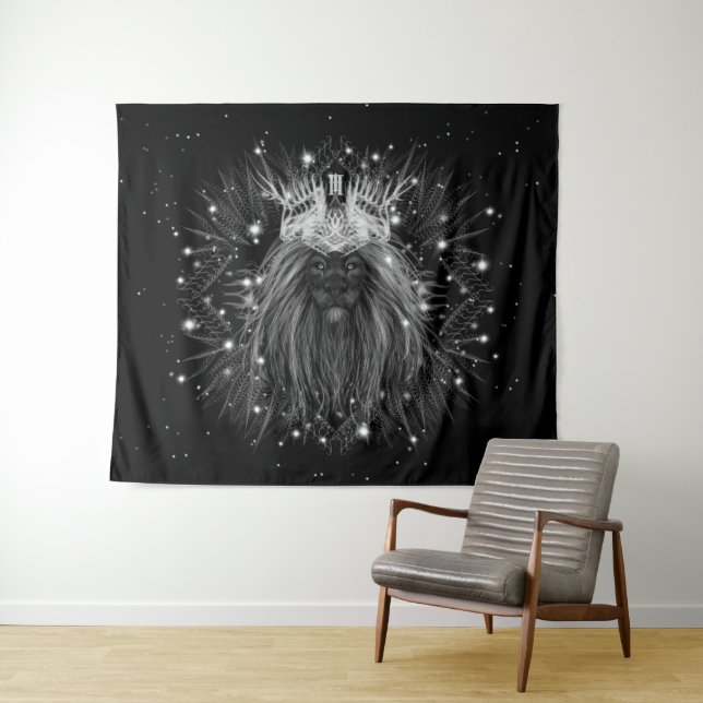 Tapete De Parede Leão de Starlight com Monograma Coroa (In Situ (Horizontal))