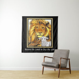 Tapete De Parede Leão e Lamb