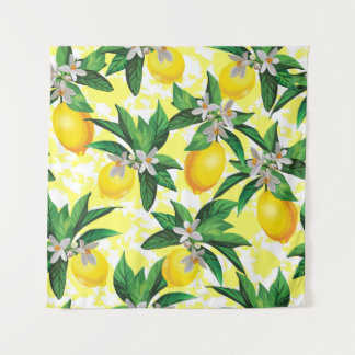 Tapete De Parede Lemon Fantasy: Padrão Floral Criativo