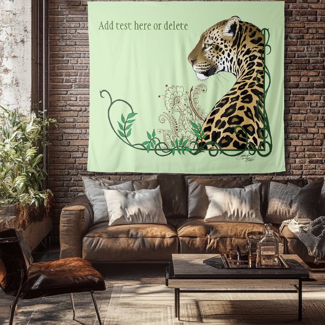 Tapete De Parede Leopard Wild Cat Henna Verde (Criador carregado)