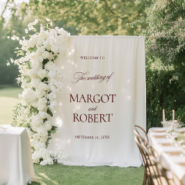 Tapete De Parede Letreiro de Boas-Vindas de Casamento Branco e Borg