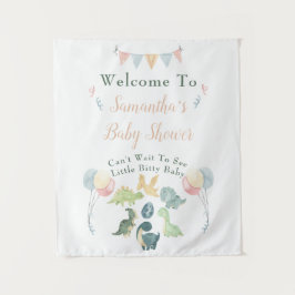 Tapete De Parede Letreiro de Boas-Vindas para Chá de Bebê com Dinos