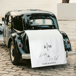 Tapete De Parede Letreiro de Carro de Casamento Monograma Recém-Cas