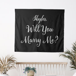 Tapete De Parede Letreiro de Proposta Nome Preto e Branco Você Casa