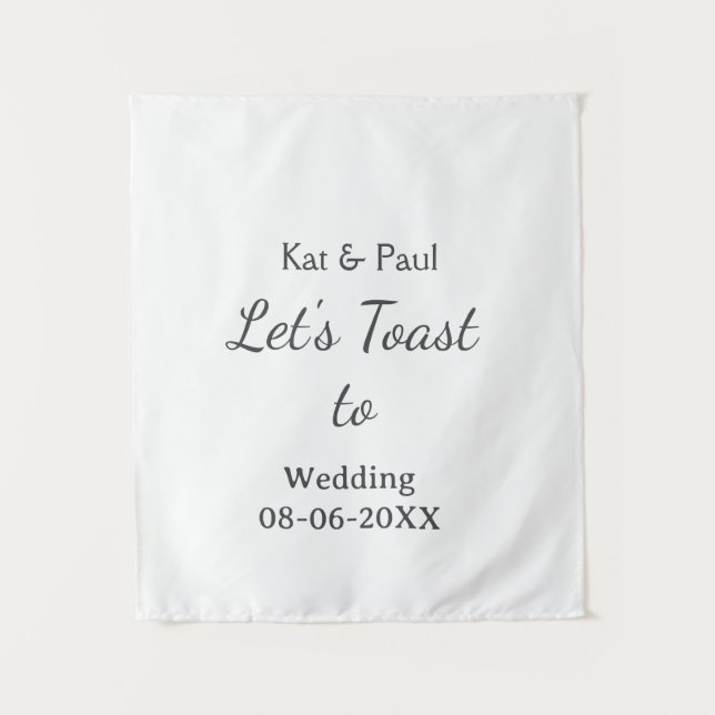 Tapete De Parede Let's toast to wedding add name date simple couple (Frente)