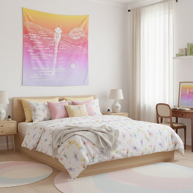 Tapete De Parede Libélula gradiente pastel (Criador carregado)