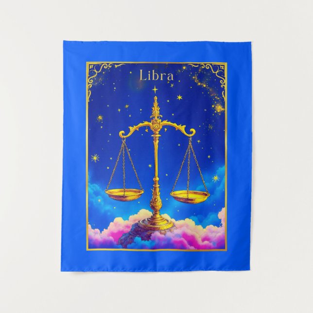 Tapete De Parede Libra Balança do Zodíaco em um Céu Cheio de Estrel (Frente)