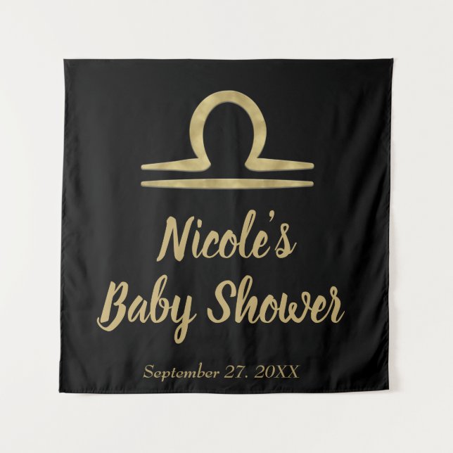 Tapete De Parede LIBRA Ouro Setembro Outubro Aniversário Astrologia (Frente)