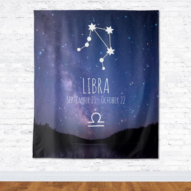 Tapete De Parede Libra | Têxtil de Astrologia Personalizado (Criador carregado)