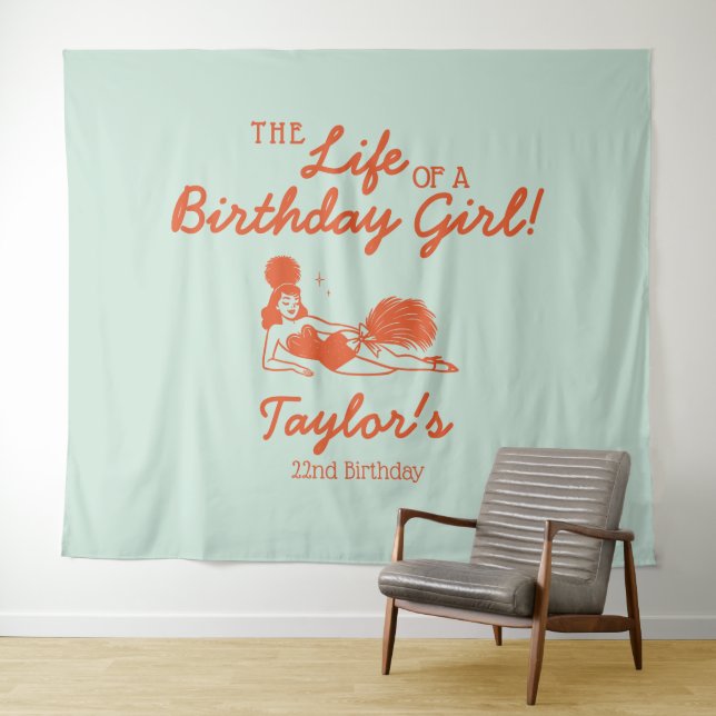 Tapete De Parede Life of a Birthday Girl Party Backdrop (In Situ (Horizontal))