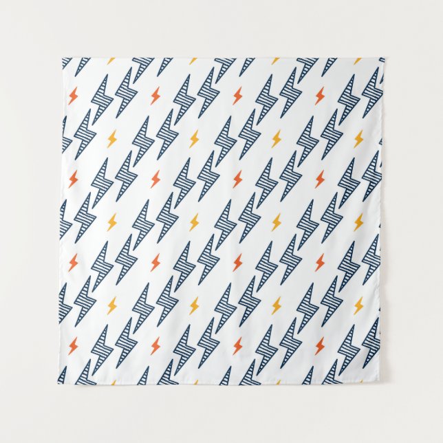 Tapete De Parede Lightning Bolts Doodle Seamless Flash (Frente)
