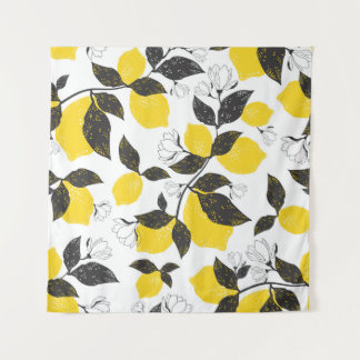 Tapete De Parede Limões De Citros, Vintage Verão Sem Costura.