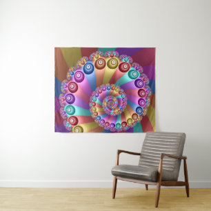 Tapete De Parede Linda Arco-Íris Colores Abstrato de Arte Fractal