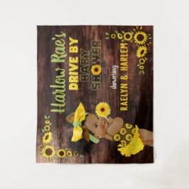 Tapete De Parede Linda Menina Étnica Bebê| Girassol Amarelo Rústico