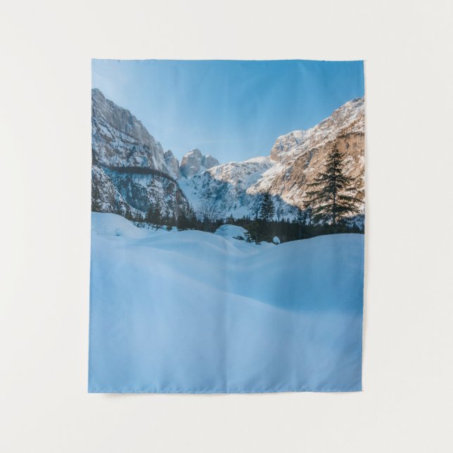 Tapete De Parede Linda paisagem de inverno no vale de Tamar, Eslovê (Frente)