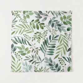 Tapete De Parede Lindas Folhas Botânicas De Aquarela