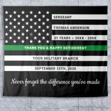 Linha Verde Fina Personalizada de Reforma Militar