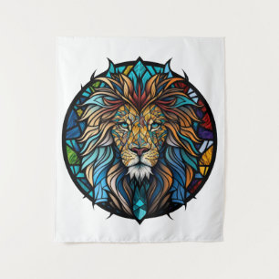 Tapete De Parede Lion Animal Portrait Vidro Armazenado Floresta Sel