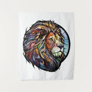 Tapete De Parede Lion Animal Portrait Vidro Armazenado Floresta Sel