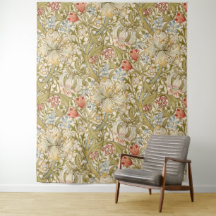Tapete De Parede Lírio William Morris Arte Nova Floral