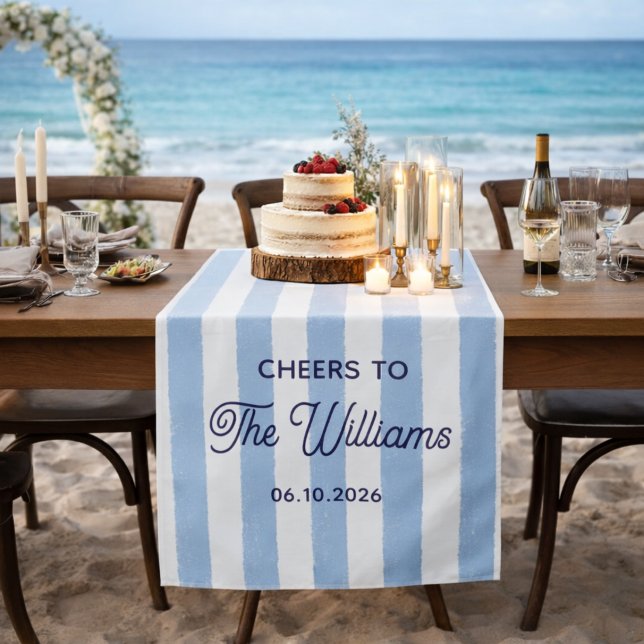 Tapete De Parede Listra Azul Casamento Personalizado (Criador carregado)