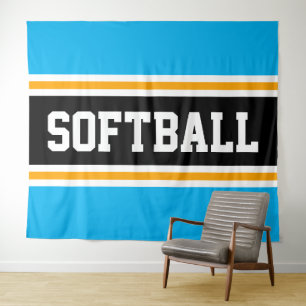 Tapete De Parede Listras de corrida SOFTBALL divertido azul céu lar