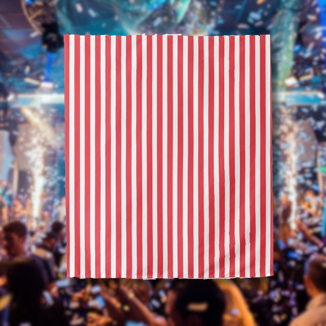 Tapete De Parede Listras Horizontais Simples de Vermelho e Branco d (Criador carregado)