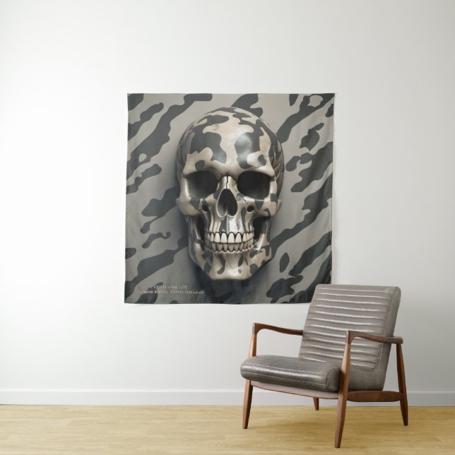 Tapete De Parede LITE EXISTENCIAL Memento Mori Camo Skull (In Situ)