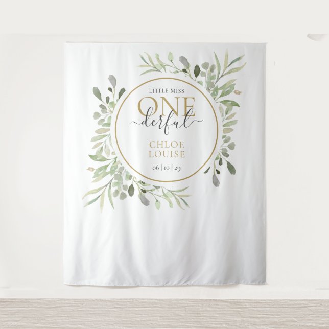 Tapete De Parede Little Miss ONEderful Primeiro Aniversário Cabine  (Frente)