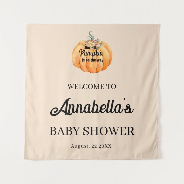 Tapete De Parede Little Pumpkin Welcome Baby Shower (Frente)