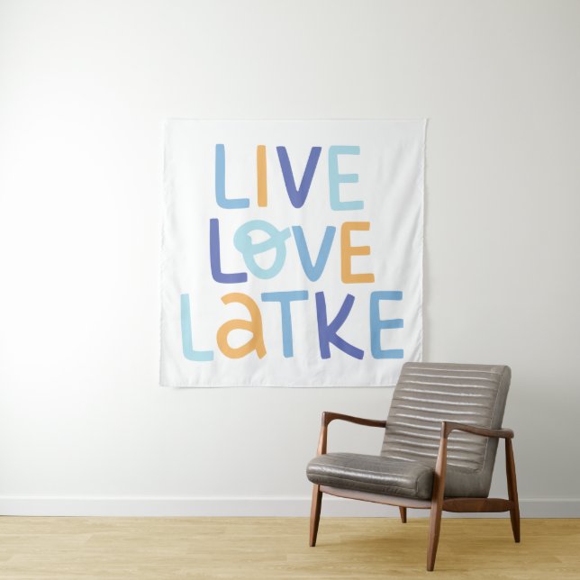 Tapete De Parede Live Love Latke Hanukkah Design (In Situ)
