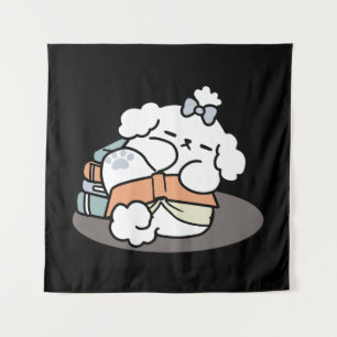 Tapete De Parede Livros e Latidos - Design de Leitura de Cachorro S