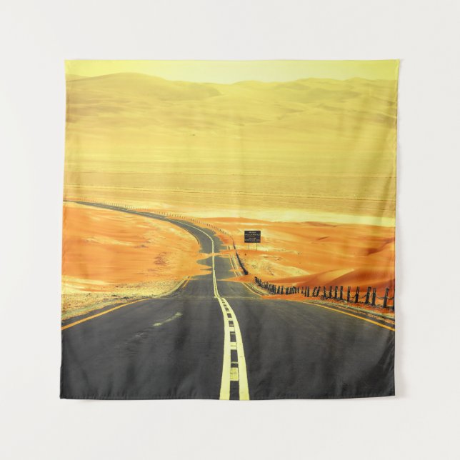 Tapete De Parede Liwa Oasis Asphalt Road, Dunes. (Frente)
