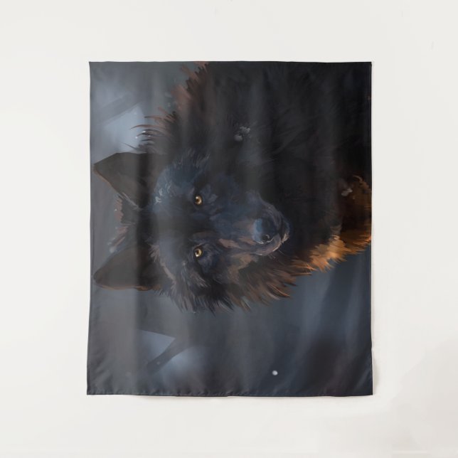 Tapete De Parede Lobo negro (Frente)