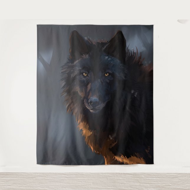 Tapete De Parede lobo negro (Frente)